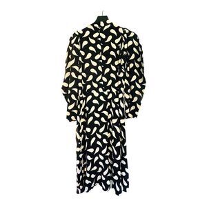 Adrianna Papéll Black And Cream 100% Silk Dress Size 10